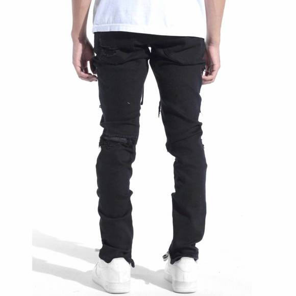 NEW LIFTED ANCHORS men's malibu patch denim jean in black/pine - Picture 3 of 3